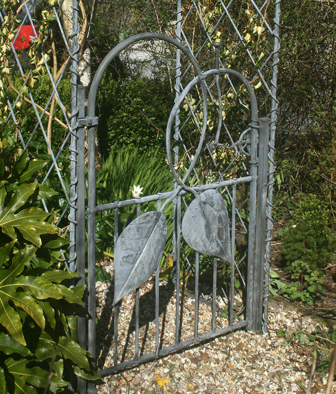Forged metal garden gate